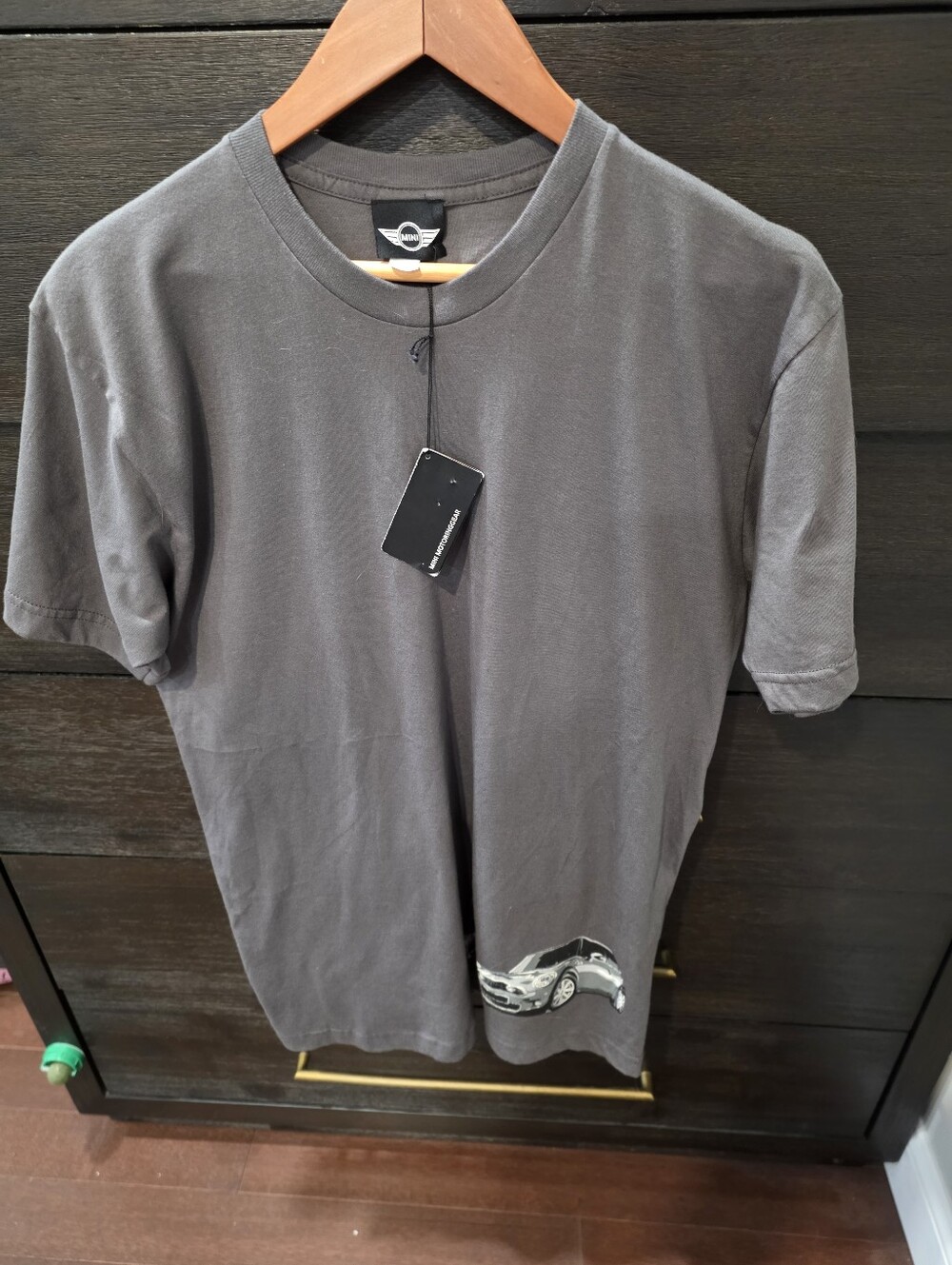 Men's Gray Crewneck T-Shirt with Mini Car Graphic NWT